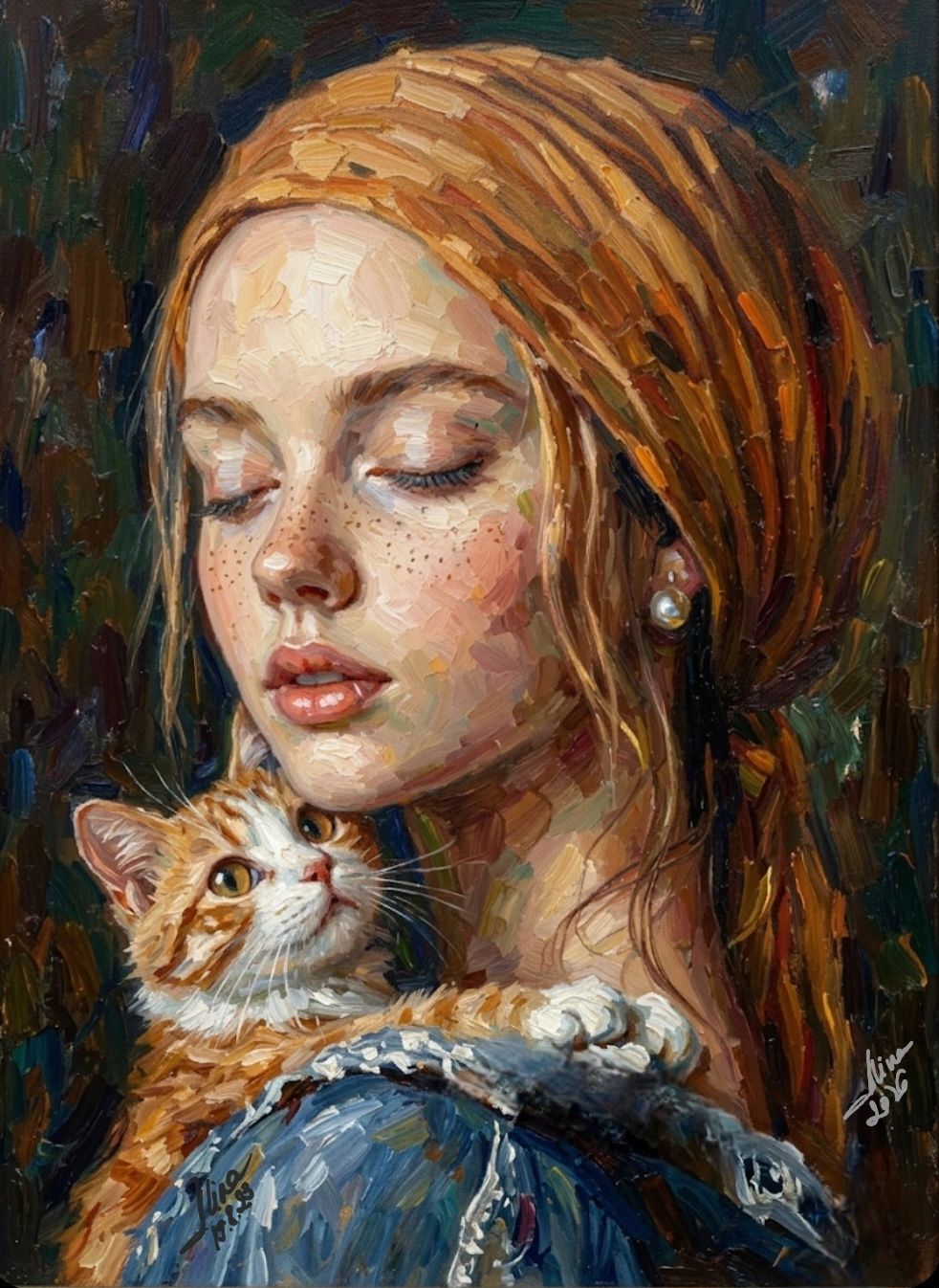 ArteDiAlina.com painting: The girl with the cat